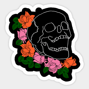 Skull and Roses Sticker